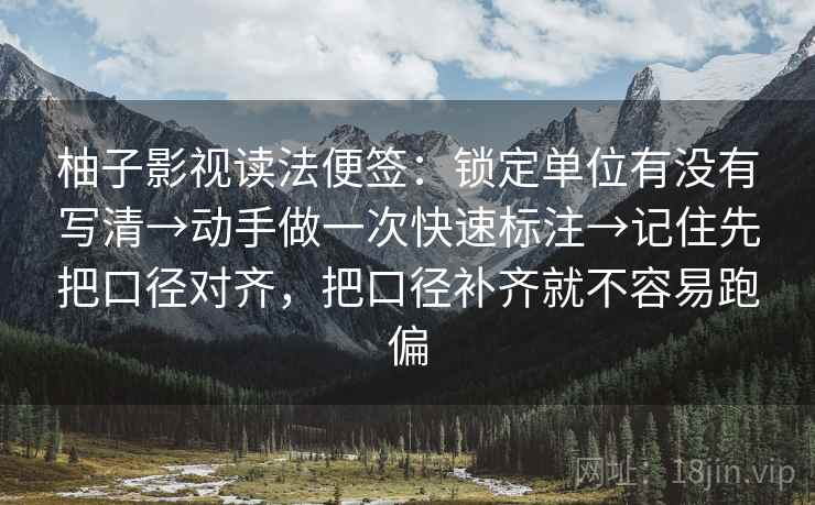 柚子影视读法便签：锁定单位有没有写清→动手做一次快速标注→记住先把口径对齐，把口径补齐就不容易跑偏